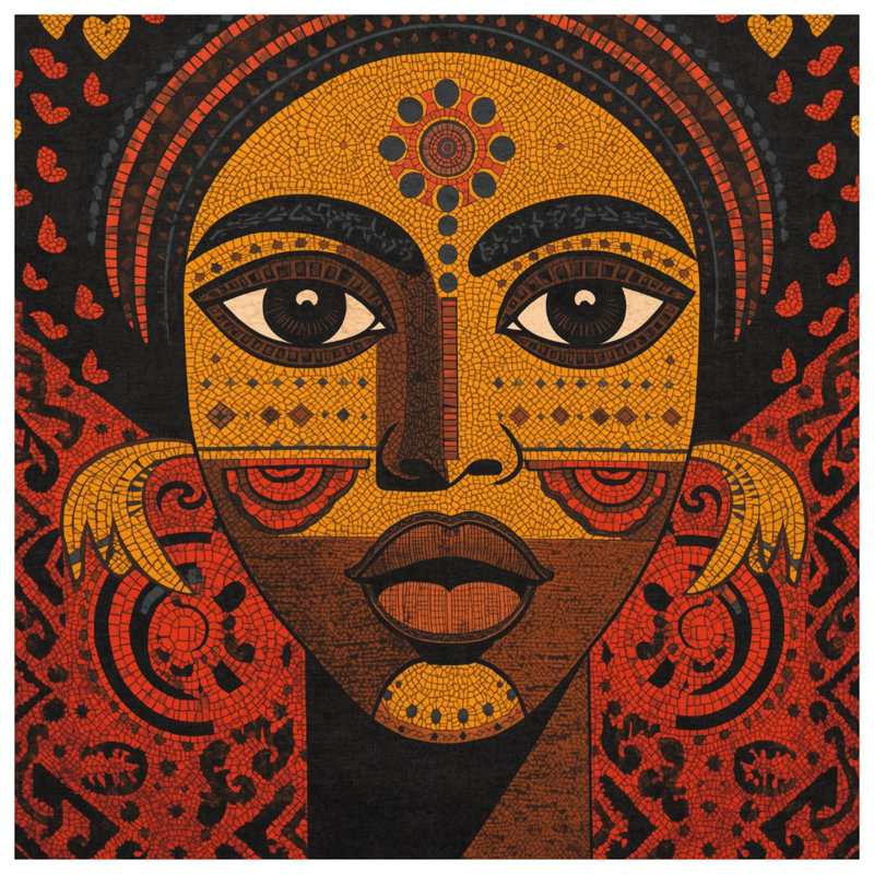 Mosaic Portrait Art Duvet Covers, King