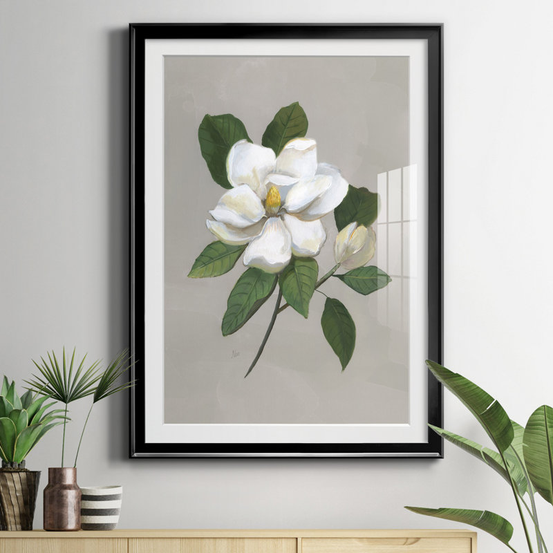 Magnolia botanique - reproduction de photo encadrée sur papier, Noir, H 30,5 po x l 42,5 po x P 1,5 po