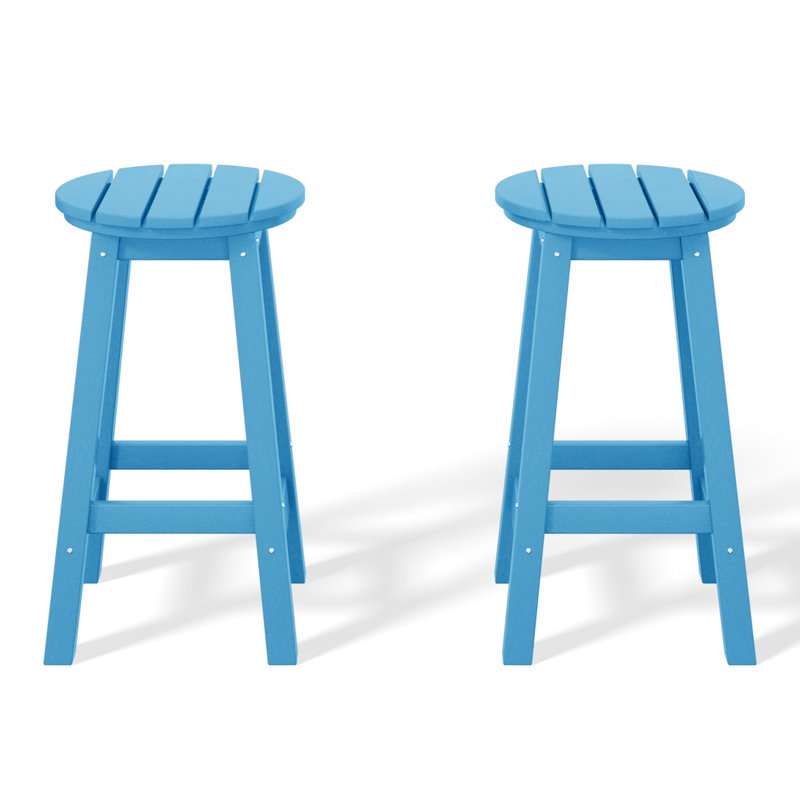 Tabouret de comptoir rond 24 po Laguna, Bleu