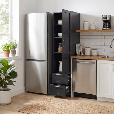 70'' Kitchen Pantry ,Narrow Tall Cabinet with 4 Storage Shelves and 2 Drawers