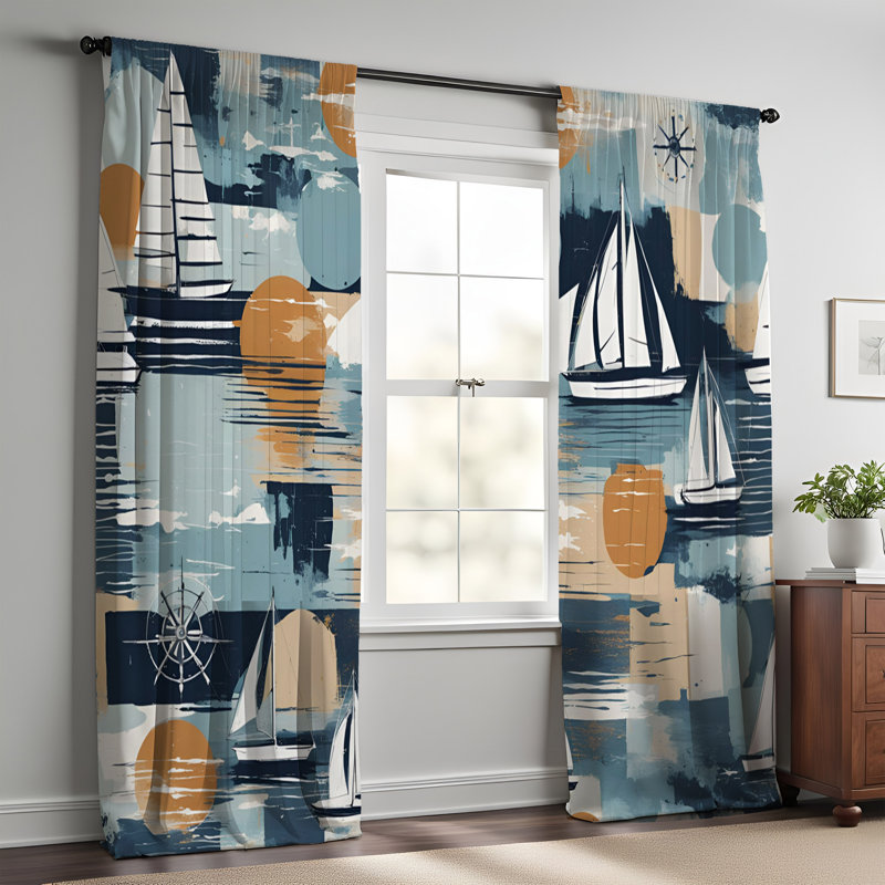 Paire de rideaux semi-transparents en polyester Emanee, L 20 po x L 52 po