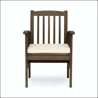Casa Acacia Wood Dining Chair with Water-Resistant Cushion