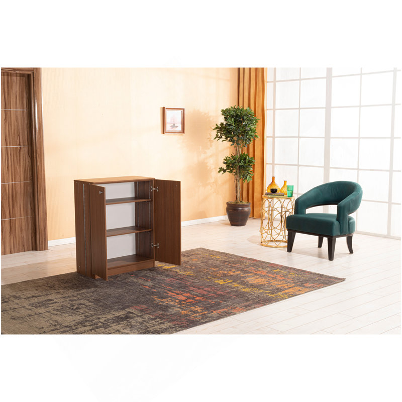 Rangement pour chaussures à 3 niveaux Origamy, Noyer