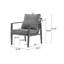 Chaise longue de patio en aluminium avec accents en corde Christopher H 27,75 po x P 28,25 po x H 21,25 po Christopher