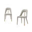 Ensemble de deux chaises d'appoint en similicuir gris et or et acier inoxydable-1885401648-1885401655