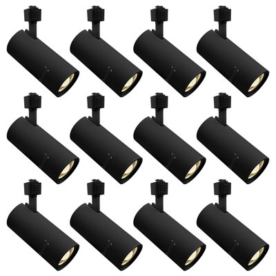 Éclairage sur rail à DEL de type J de 3 pouces Luxrite, 5CCT, 30W 2100LM, pivotant à 358 ° + 90 ° et avec un faisceau de 20 ° à 50 °, CRI90, à intensité variable, avec lumière ETL, paquet de 12