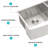 16 Gauge, 36" Double Bowl, Stainless Steel, Kitchen Sink, X - Shaped Water Guide, Pad, Brushed Nickel, Drain Assembly, Drying Rack Nickel