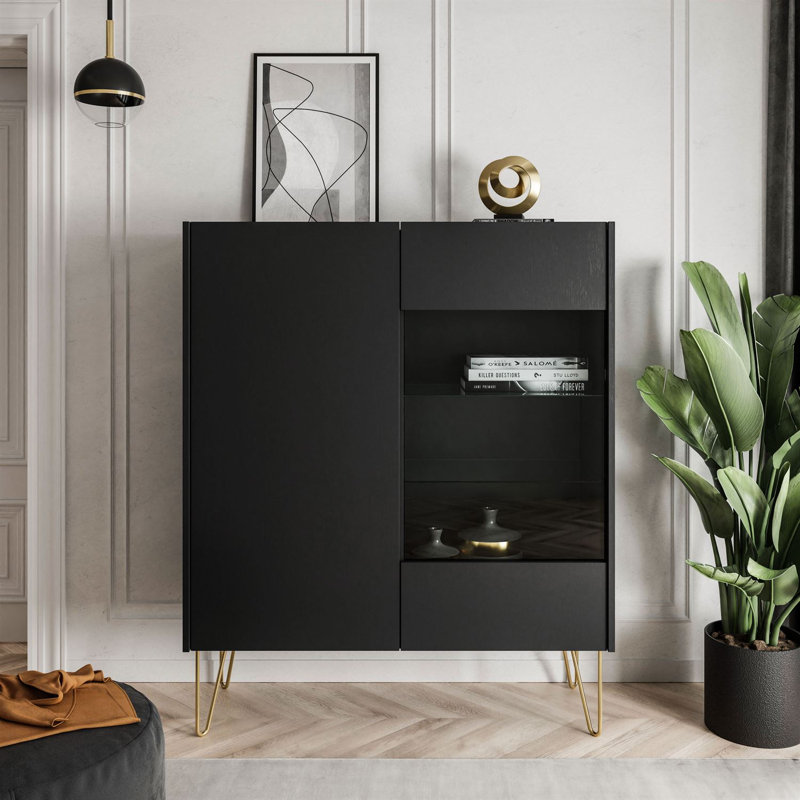 Zarine 2 - Door Mirrored Rectangle Accent Cabinet