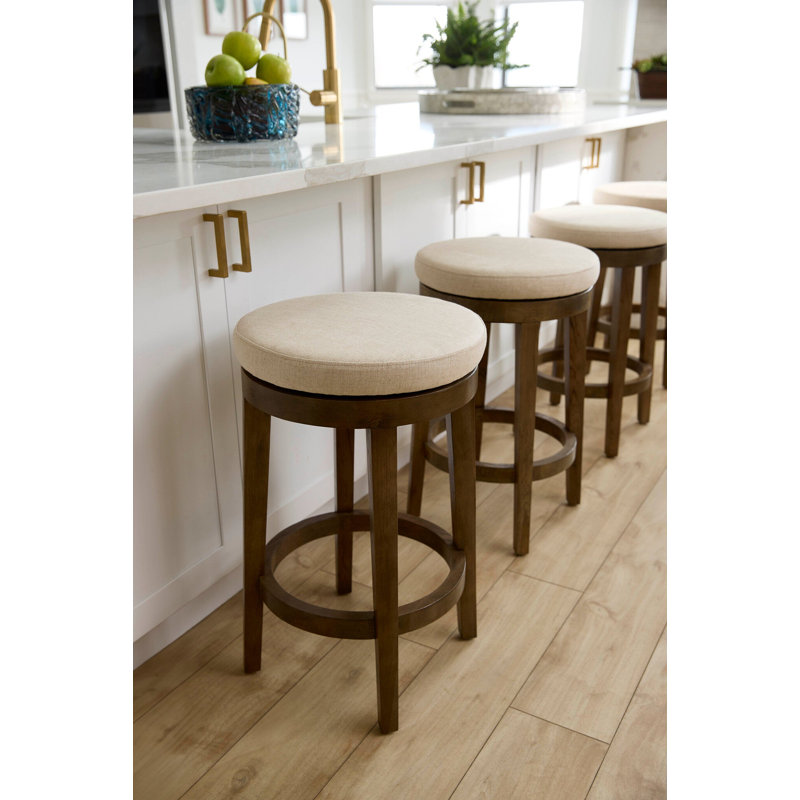 Archon Upholstered Stool with Solid Wood Frame