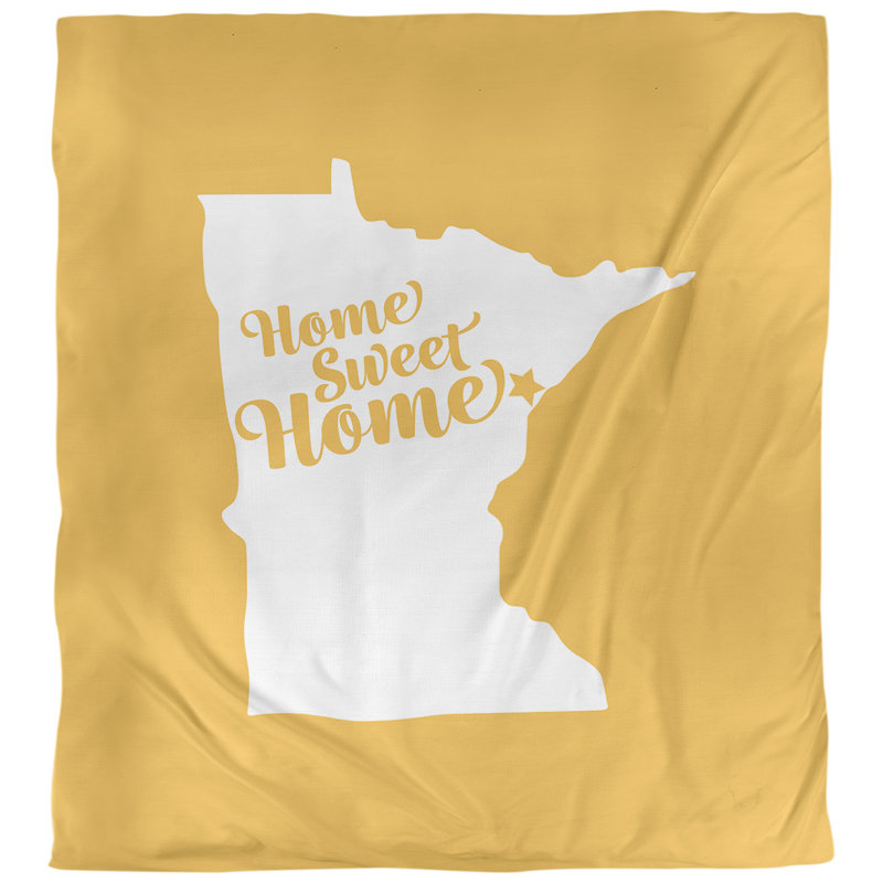 Housse de couette simple pour la maison Duluth, Housse de couette pour grand lit, Jaune, Polyester brossé