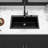 Quartz Sink 33X22" - Black Granite Composite, Easy Maintenance Composite 33X22", Look, Scratch--121644692