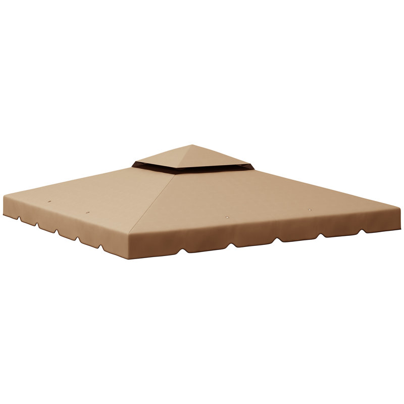 Auvent de remplacement pour pavillon de jardin 10 pi x 10 pi Outsunny, 9,8 po x 9,8 po, Kaki