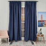 Sateen Look Room Darkering Polyester Room Darkening Curtain Pair