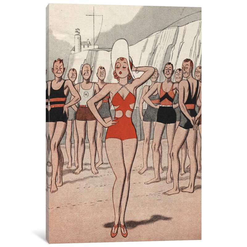 « 30' 'beach lady' », impression sur toile, H 40 po x l 26 po x P 1,5 po, Pas de tapis, Toile tendue