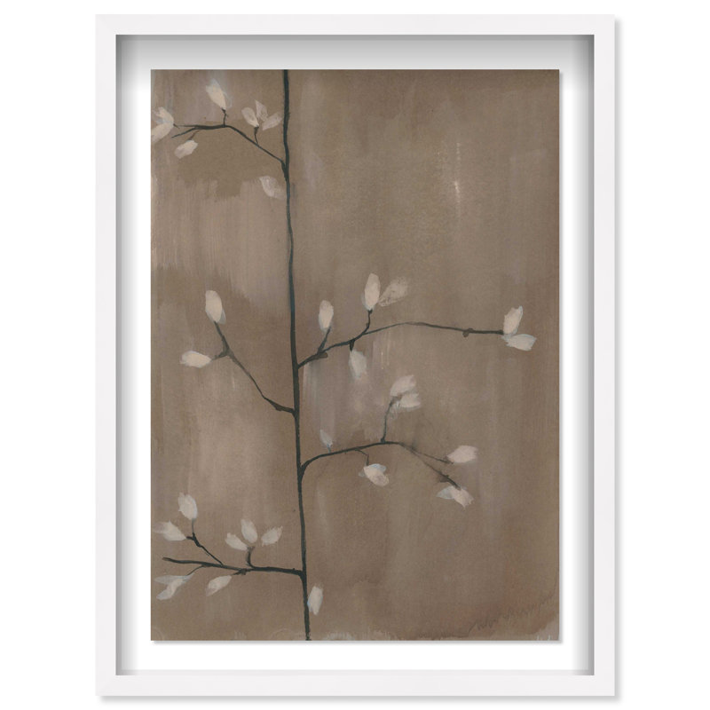 Blossoming Twig II Shadowbox Floral & Botanical Print by Oliver Gal, Black Frame, 10 x 15, 31.5"H x 21.5"W, White Frame