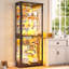 7-Tier Glass Display Cabinet w/ RGB Lights & App Control, 180cm Curio Cabinet Adjustable Glass Shelf-1613644125