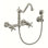 Whitehaus Wall Mount Faucet with Long Traditional Swivel Spout and Solid Brass Side Spray
