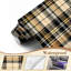 Papier peint adhésif pelez et collez Tartan à carreaux brun doré beige noir art moderne à chevrons auto-adhésif et amovible-130062510