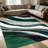1PC Modern Abstract Flowing Wavy Emerald Green Black Gray White Marble Print area rugs for Living Room, Soft and Comfortable, Suitable for all seasons, easy-to-maintain, machine washable Indoor floor mat, Under Table Farmhouse suitable for dining-783697086