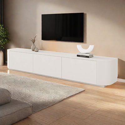 Cream-style multilayer solid wood TV cabinet
