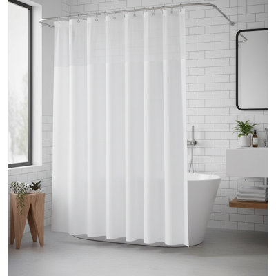 Waffle Weave Shower Curtain Set