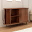 Buffet l 47 po x H 29 po avec rangement, armoire d'appoint cannelée à bord arrondi, porte coulissante, crédence, console pour le salon, la salle à manger, la cuisine, le couloir