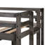 Lit superposé gris antique avec maisonnette et lit simple au-dessus de pleine grandeur, construction en bois massif pour garde-corps en bois, loft, pin