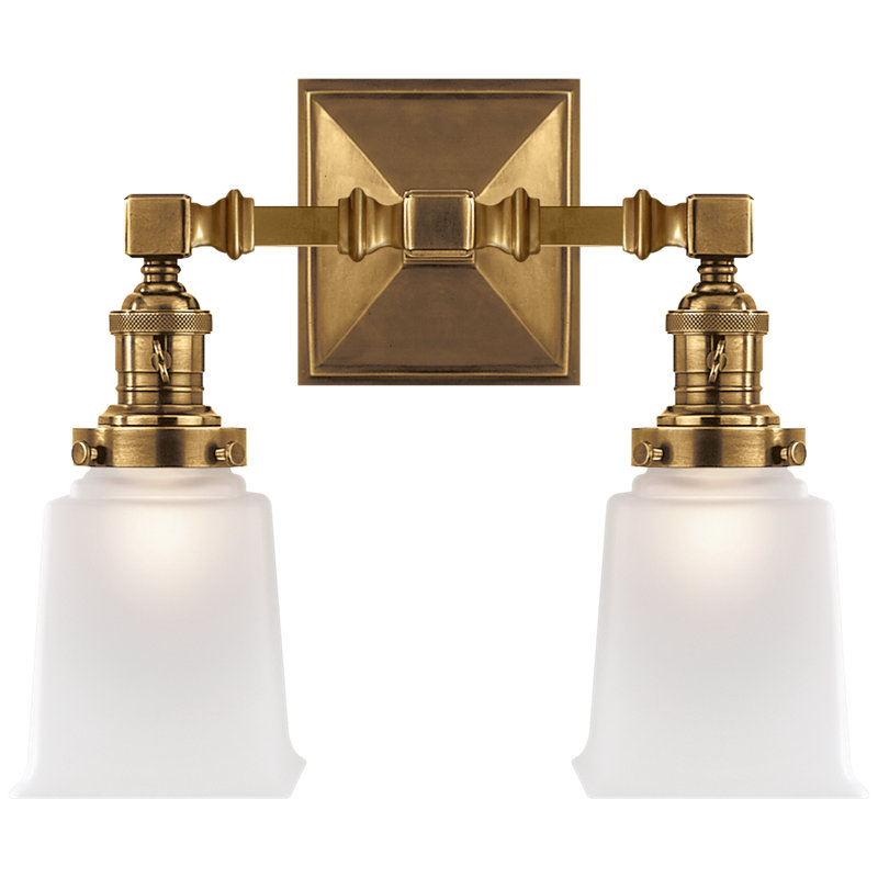 Boston 2 - Light Vanity Light, Hand-Rubbed Antique Brass