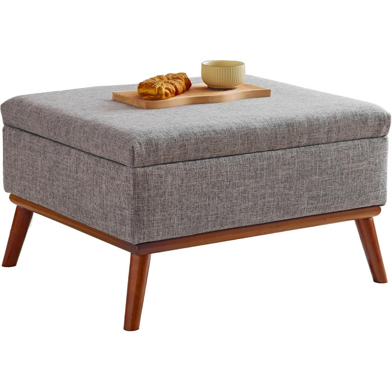 Jacobi Rectangular Coffee Table Ottoman with Storage, Gray