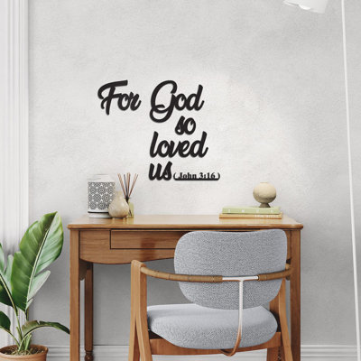 For God So Loved Us Metal Wall Art, John 3:16 Sign, Bible Verse Decor, Christian Home Art, Scripture Wall Hanging, Religious Gift