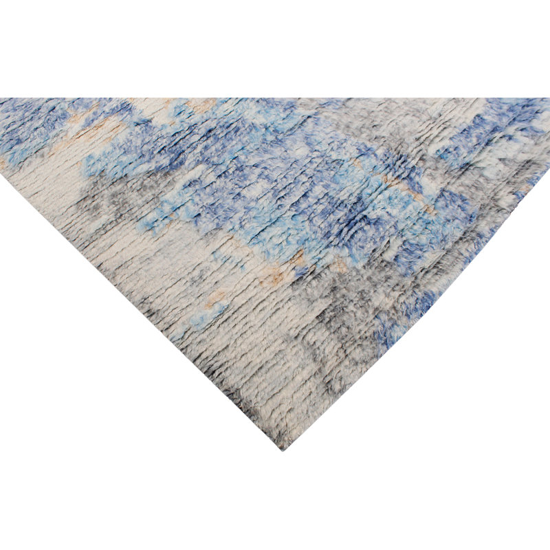 0ZARTZN33GYBL Wool Abstract Area Rug in Blue, Rectangle 8' x 10'