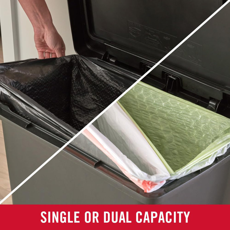 Plastic Step On Kitchen Trash Can - 19 Gallons