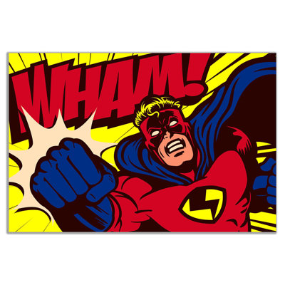 Pop Art Superhero Comic - Wrapped Canvas Print