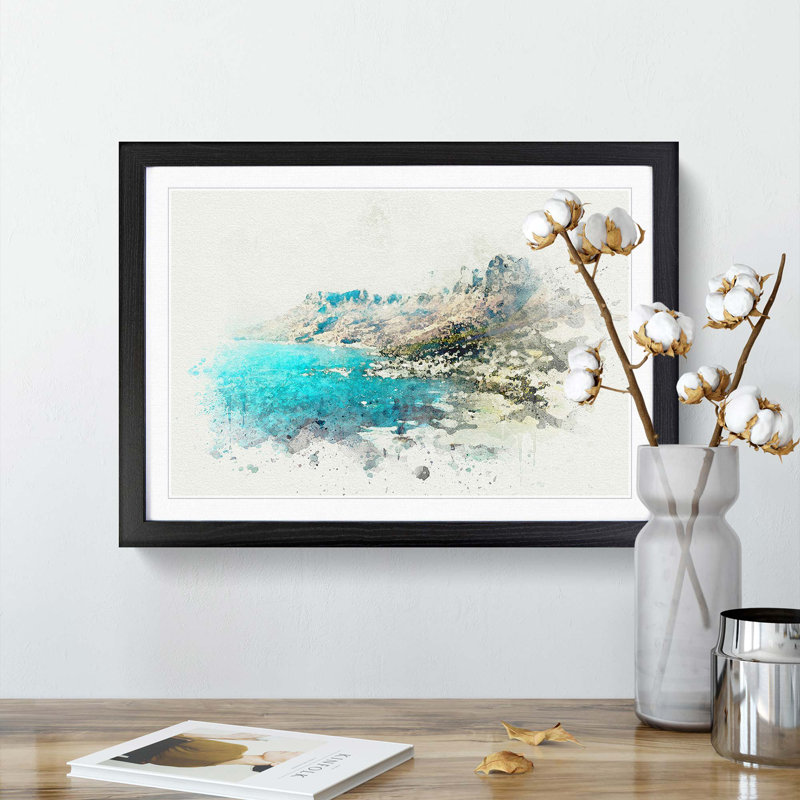Cape Town in South Africa in Abstract - Picture Frame Graphic Art Print on MDF, 62cm H x 87cm W x 2cm D, Black Framed
