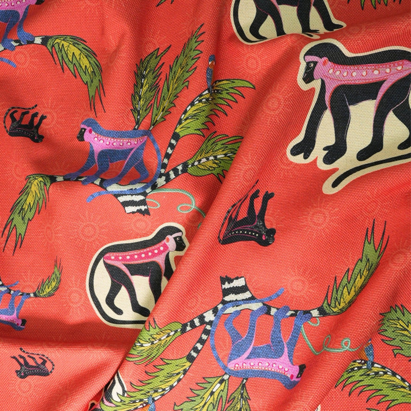 Monkey Palm Heavyweight Linen Fabric, Sunset