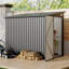 Remise de rangement extérieure en métal de 4 pi x 8 pi Lean-To, abri de jardin mural robuste pour vélos, outils et équipement de jardin-122446224