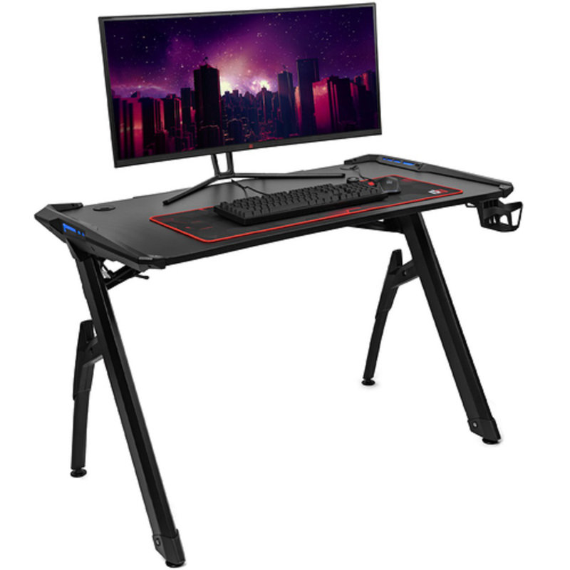 Bureau de jeu en fibre de carbone à DEL 47 po Déco Gear