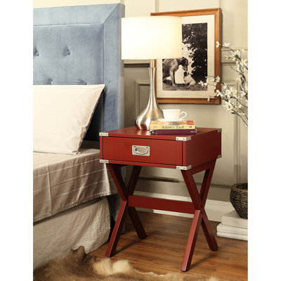 Modern Black Accent Table With Storage Space - Metal Corners And Square Design Durability Style Function