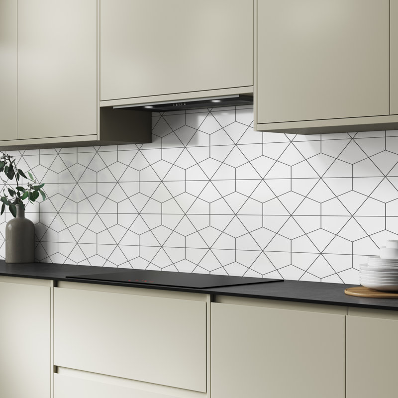 Geometry Aluminium Kitchen Splashback, 305 cm x 75 cm