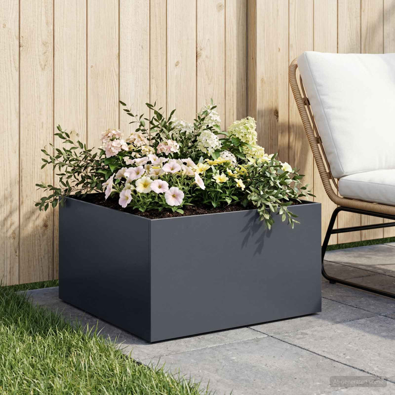 Planter, 30cm H x 40cm W x 40cm D, White, 1