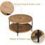 Table basse ronde en bois Boho