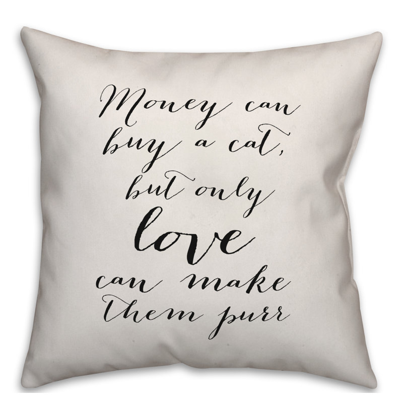  Coussin décoratif "L'argent peut acheter un chat"