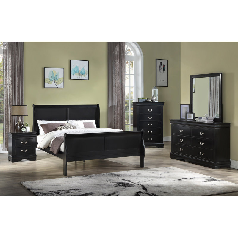 Mobilier de chambre à coucher Louis Phillipe, Très grand lit, Blanc