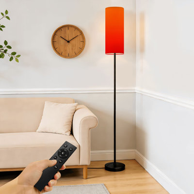 Floor Lamp  Vibrant Orange to Red Gradient Dimmable Modern Standing Lamp with Remote Control Footswitch Bulb Lampshade Tall Pole Corner Lamp for Living Room Bedroom Office
