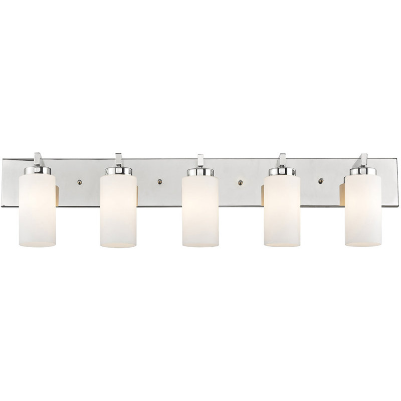 Polished Chrome 6-Light Vanity with Satin Opal Glass