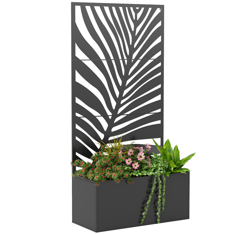Metal Planter Box with Trellis