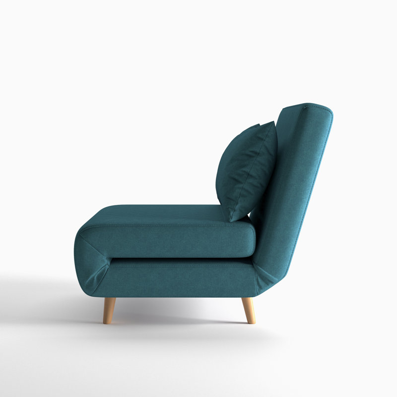 Jacquelyn 32" Wide Convertible Chair, Peacock Blue Fabric, 31.9"