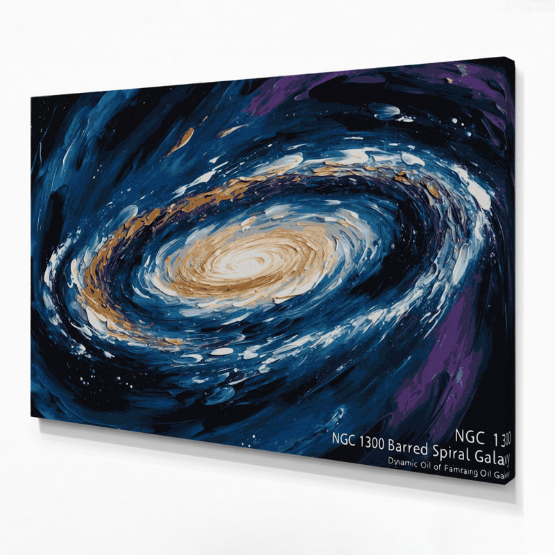 Art mural sur toile, galaxie spirale barrée, H 20 po x l 24 po