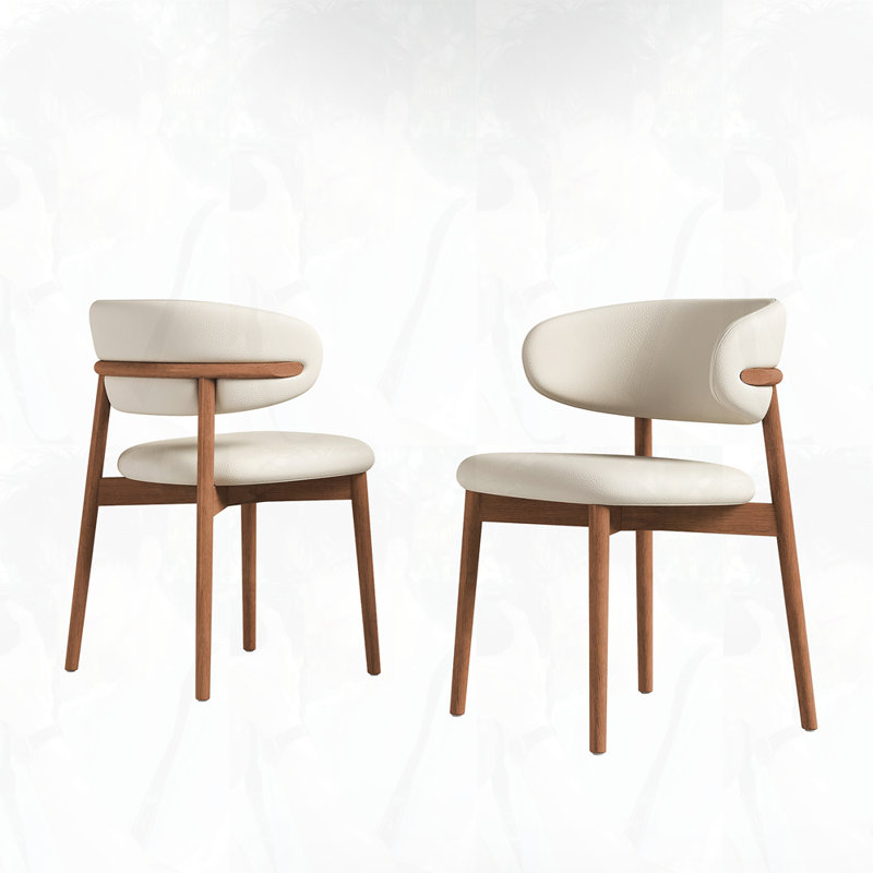 Mid-Century Modern wood feet Dining Chair, Natural