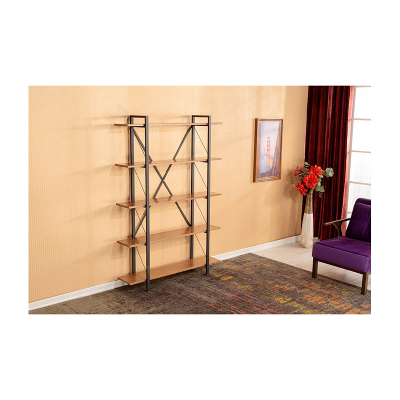 Lissandra 5 Tier Solid Wood Bookcase